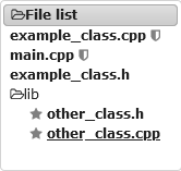 Example of file list panel
