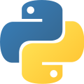 Python logo. By https://www.python.org/ GNU GPL2