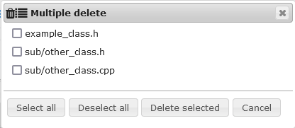 Delete multiple files example