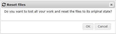 Reset files confirmation